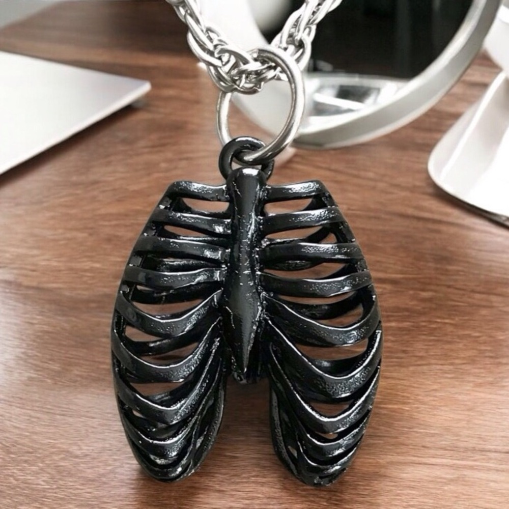 🆕3D Rib Cage Pendant Stainless Steel
